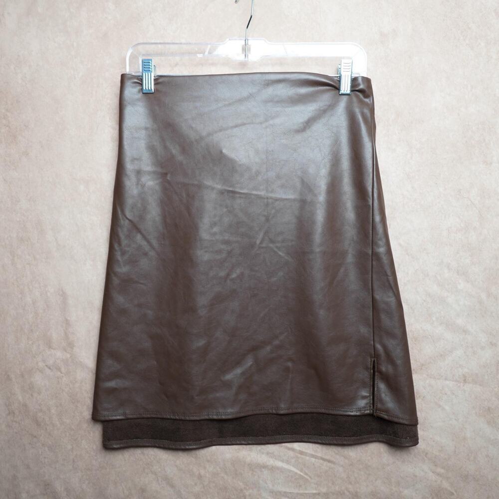 Old Navy Brown Faux Leather Skirt 3X